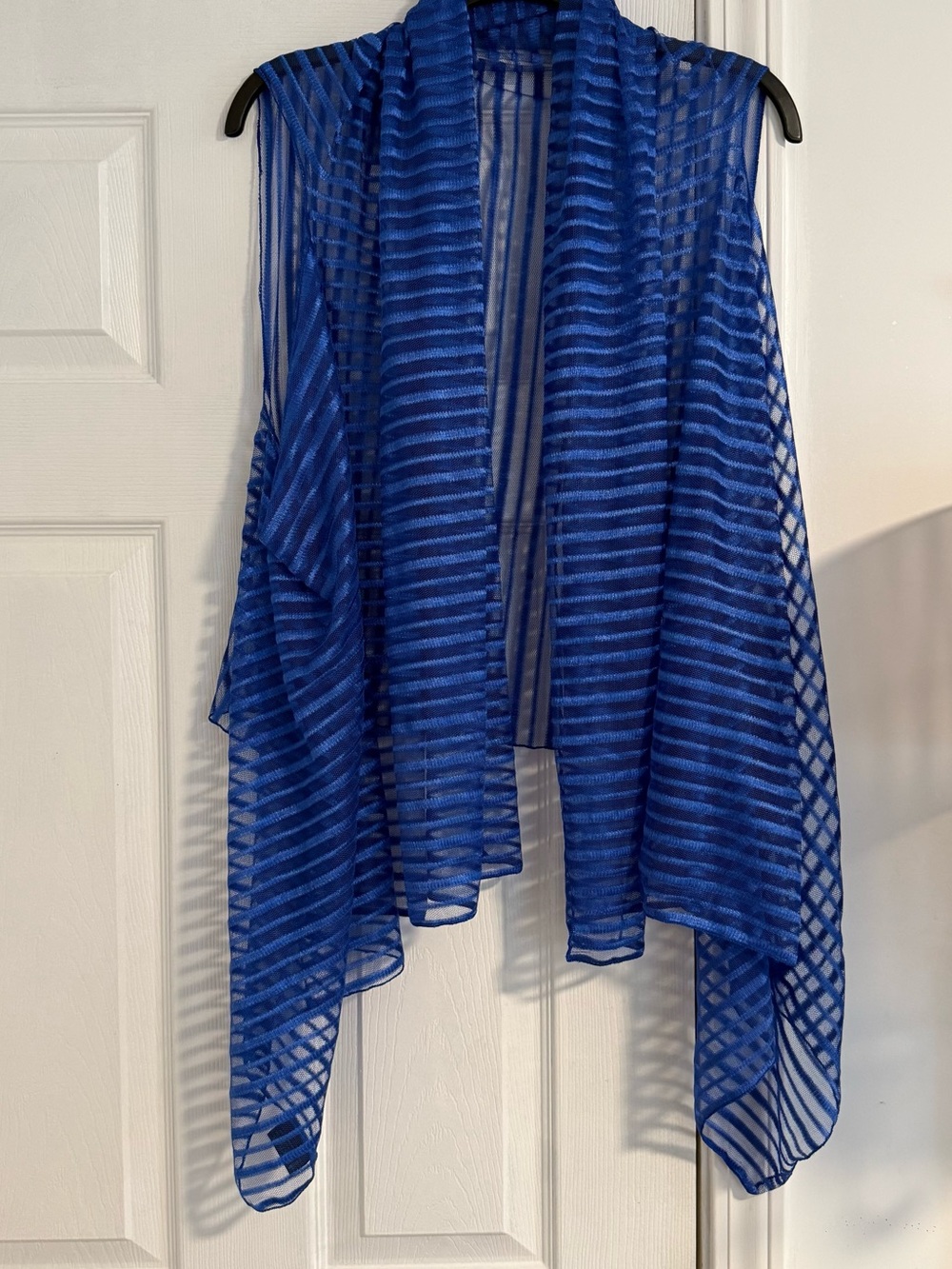 Blue Sheer Layered Stripe Vest - Unbranded